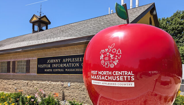 The Big Apple at the Johnny Appleseed Visitor Center on Route 2 westbound in Lancaster, Massachusetts.